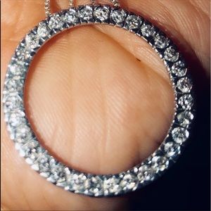 14K White Gold 3/4 karat pendant